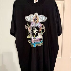 Ladies Vintage USA T-Shirt Native American Owl Wolf  Sz XXX